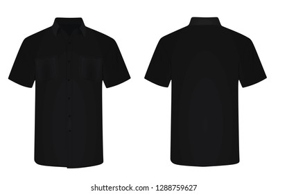 Black Short Sleeve Shirt. Vector Illustration