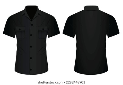 Black  short sleeve shirt. vector 