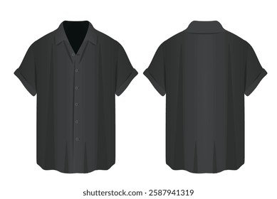 Black  short sleeve shirt. vector 