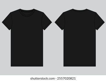 Black short sleeve technical t-shirt isolated vector mockup HQ.