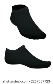 Black  short sock. vector illustration