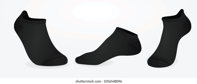 Black short socks. vector illustration