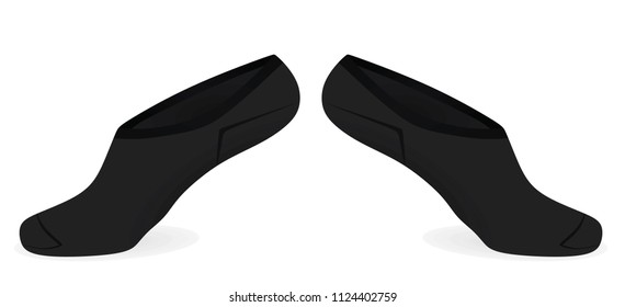 Black short socks. vector illustration