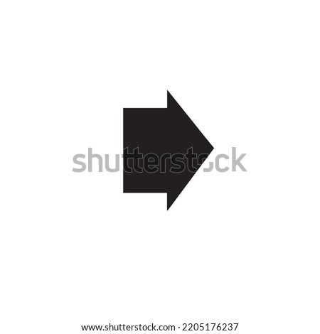 black short and wide vector arrow icon.