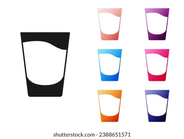 Black Shot glass icon isolated on white background. Set icons colorful. Vector