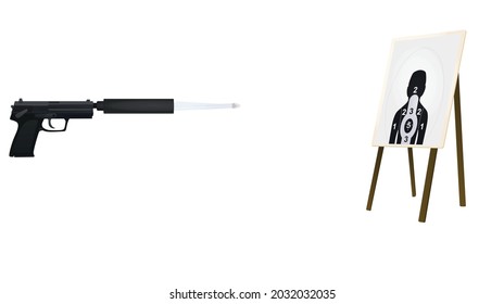 Black shot gun. vector illustration