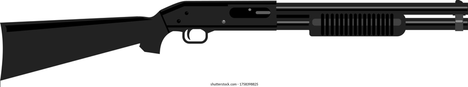 Black Shotgun With Pump Action Handle