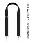 Black Shoulder Bag Strap With Chain Sling Template On White Background, Vector File