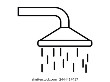 Black shower head icon on white background.