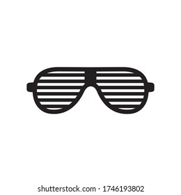 Black shutter shades sunglasses isolated on white background - vector illustration