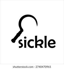Black Sickle Icon Vector Illustration Isolated on White Background