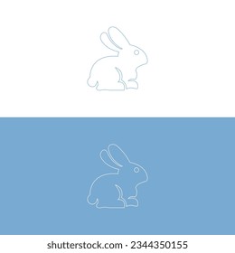 Black side silhouette of a rabbit isolated on white background. Vector illustration.Vector image of an rabbit,Rabbit logo isolated on white background,Rabbit vector template.