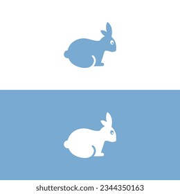 Black side silhouette of a rabbit isolated on white background. Vector illustration.Vector image of an rabbit,Rabbit logo isolated on white background,Rabbit vector template.