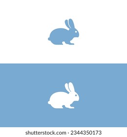 Black side silhouette of a rabbit isolated on white background. Vector illustration.Vector image of an rabbit,Rabbit logo isolated on white background,Rabbit vector template.
