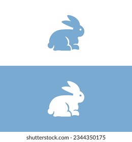 Black side silhouette of a rabbit isolated on white background. Vector illustration.Vector image of an rabbit,Rabbit logo isolated on white background,Rabbit vector template.