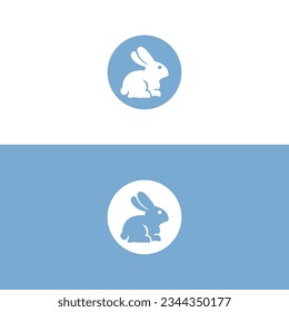 Black side silhouette of a rabbit isolated on white background. Vector illustration.Vector image of an rabbit,Rabbit logo isolated on white background,Rabbit vector template.