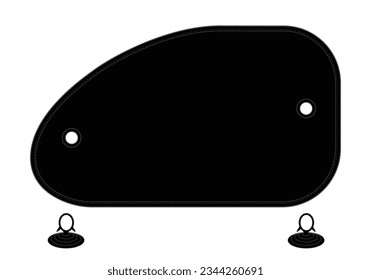 Plantilla de sombreado de sol de ventanas laterales negras sobre fondo blanco, archivo vectorial