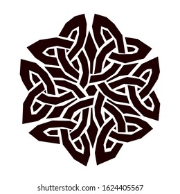 Black sign with a celtic motifs. Vector illustration isolated on a white background.