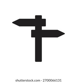 A black sign with two arrows