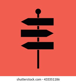 Black signpost icon vector illustration