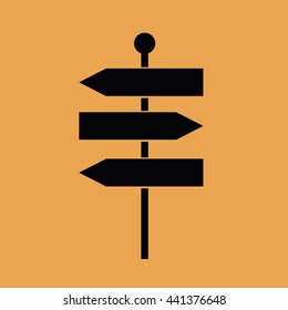 Black signpost icon vector illustration