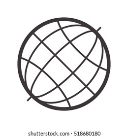 black silhouete sphere world map