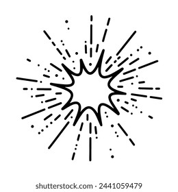 Black silhouette of Abstract fire work explosion comic with text space design