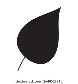 Black silhouette of abstract tree leaf.Vector single design.