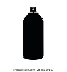 Black silhouette of aerosol spray can.