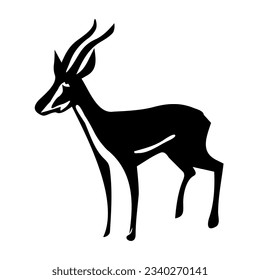 Black silhouette african gazelle vector 