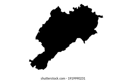 Black silhouette of Afyonkarahisar city map in western Turkey on a white background