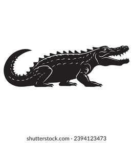 A black Silhouette alligator animal
