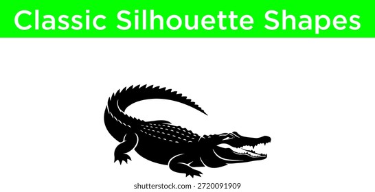 Schwarze Silhouette eines Alligators Vektor