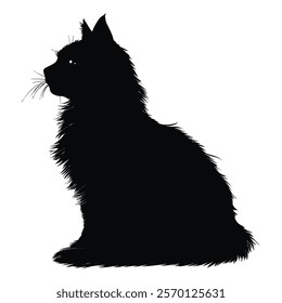 Black silhouette of a American Bobtail