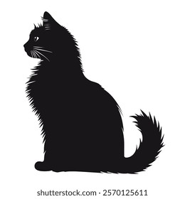 Black silhouette of a American Curl