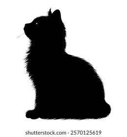 Black silhouette of a American Curl