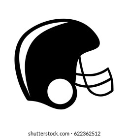 black silhouette american football helmet vector illustration