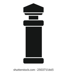 Black silhouette of an ancient column, symbolizing historical heritage and architectural grandeur