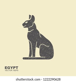 Black silhouette of the ancient Egyptian cat breed sacre