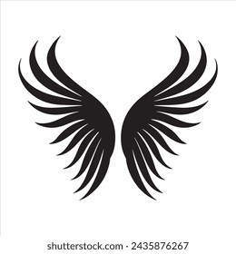 A black silhouette angel or bird wing set
