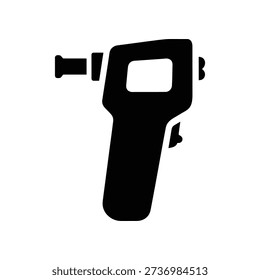 A black silhouette of an angle grinder on a white background, representing power tool equipment for grinding and cutting.