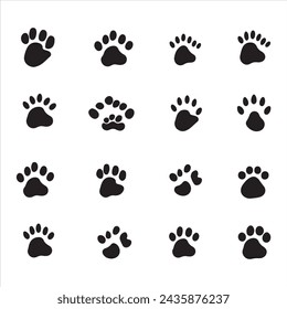 A black silhouette animal foots set