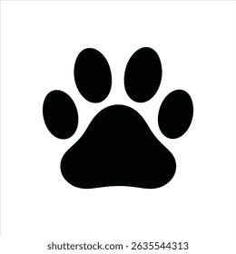 Black Silhouette Animal Paw Print Icon

