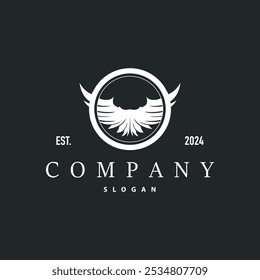 Black silhouette animal wings with simple and minimalist wing logo design concept