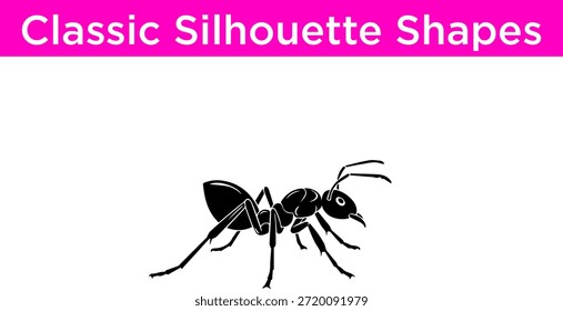 Silhueta preta de um vetor de formiga