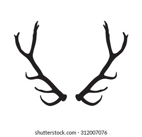 Black Silhouette Antlers Stock Vector (royalty Free) 312021104 