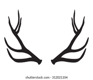 Black Silhouette Antlers Stock Vector (Royalty Free) 312021104 ...