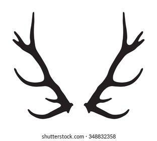 Vector Set Reindeer Horns Hand Drawn Stock Vector (Royalty Free ...