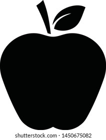 Black Silhouette Apple Fruit Icon Stock Vector (Royalty Free) 1450675082