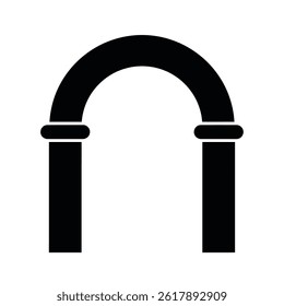 Black Silhouette Arch Vector Graphic Decorative Element Isolated On White Background